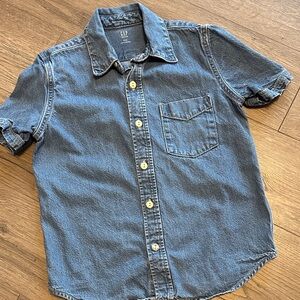 GAP Blue Denim Short Sleeve Shirt Boys| Button Down